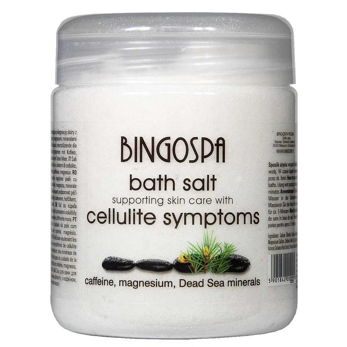 BINGOSPA sal de baño contra la celulitis, estrías, tensión muscular con minerales del Mar Muerto, Rooibos y magnesio - 550g