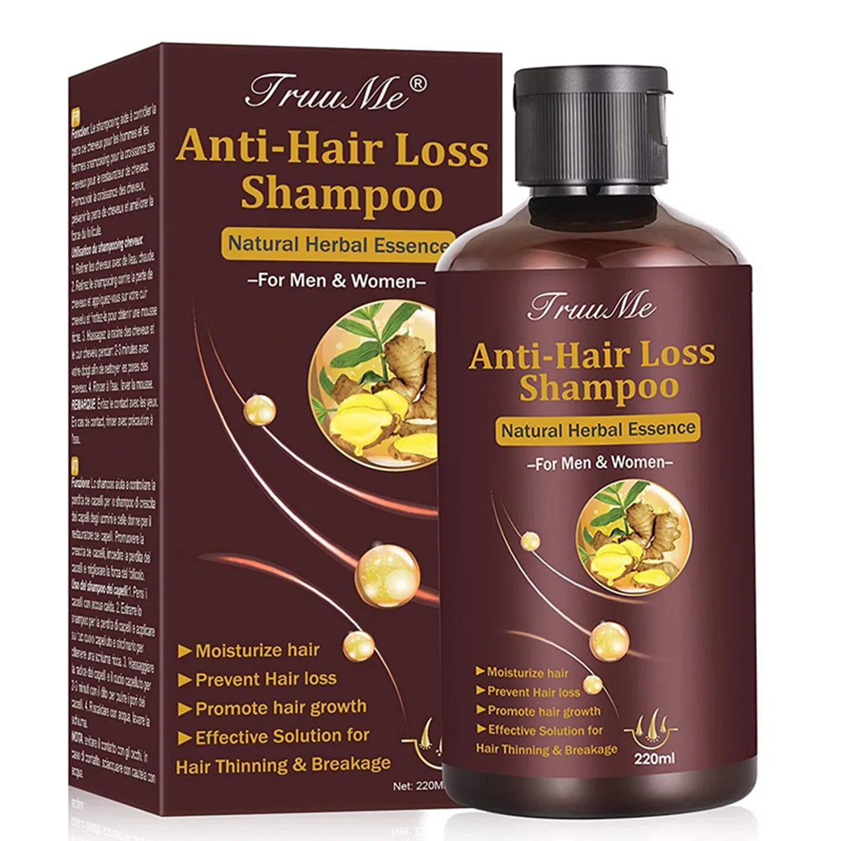 Cabello Champú,Anti Caída del Cabello,Champu Crecimiento Cabello,Hair Loss Shampoo,Promover la Crecimiento del Pelo,Prevención de la pérdida del cabello Tratamiento de la pérdida del cabello(220 ml)