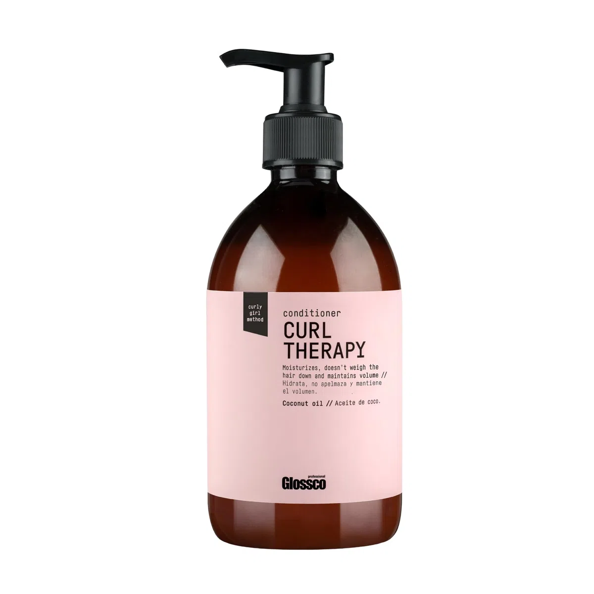 GLOSSCO PROFESSIONAL - Acondicionador Pelo Rizado Curl Therapy Conditioner, 500 ml, Aceite de Coco, Hidratación Profunda Cabello sin Apelmazar, Rizos Definidos y Elásticos, Antiencrespamiento Cabello