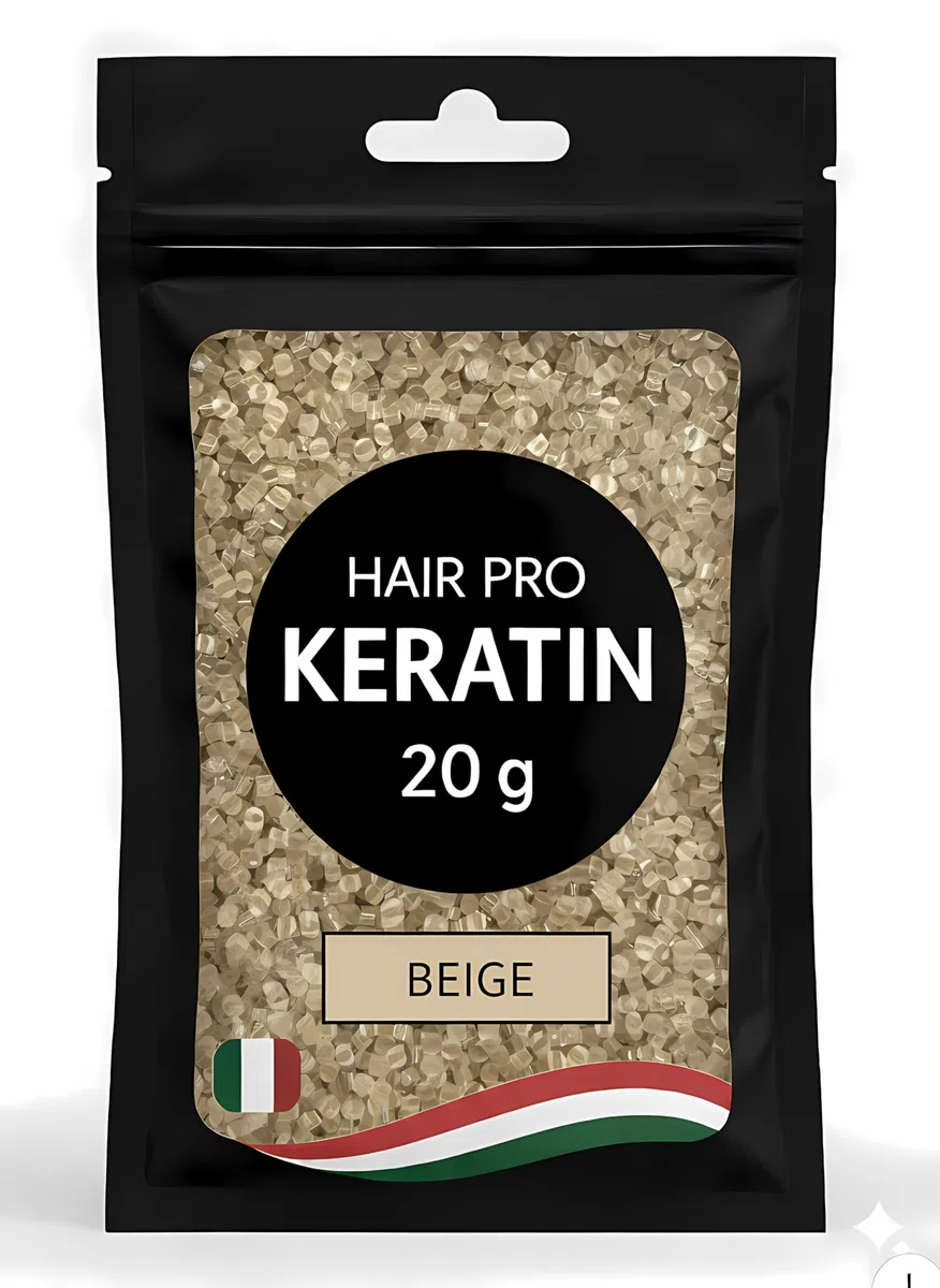 Italian Keratin Granulated Glue Beads - Biege #7.0 - For Hair Extensions & Fusion I-Tip Extensions (20 gram)
