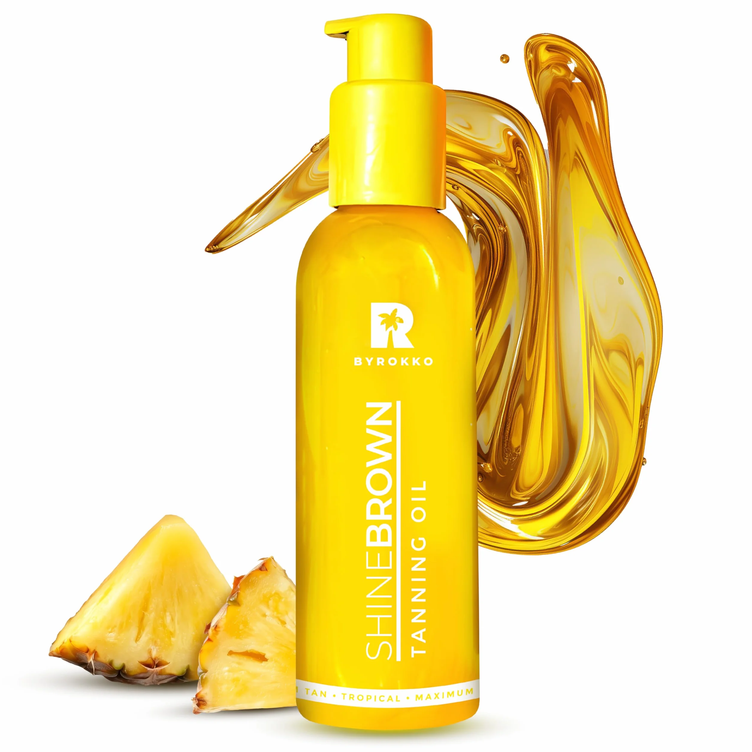BYROKKO Shine Brown Tropical Acelerador de Bronceado en Aceite (145 ml), Bronceador Corporal Superactivo para un Bronceado Óptimo, Aceite Bronceador eficaz en Soláriums y al Sol exterior