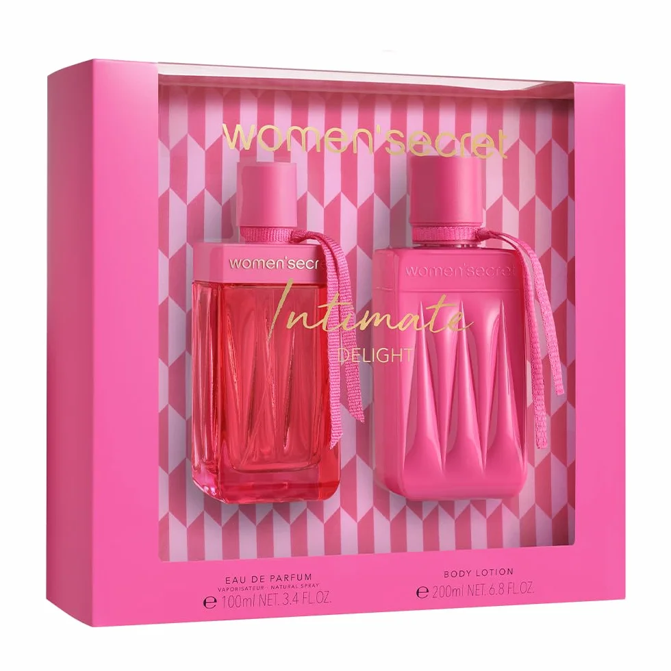 Women'secret Intimate Delight Estuche Regalo Perfumes de Mujer Pack de 2 Piezas Eau de Parfum 100ml con Vaporizador y Body Lotion 200ml Set Fragancia Floral y Ambarada