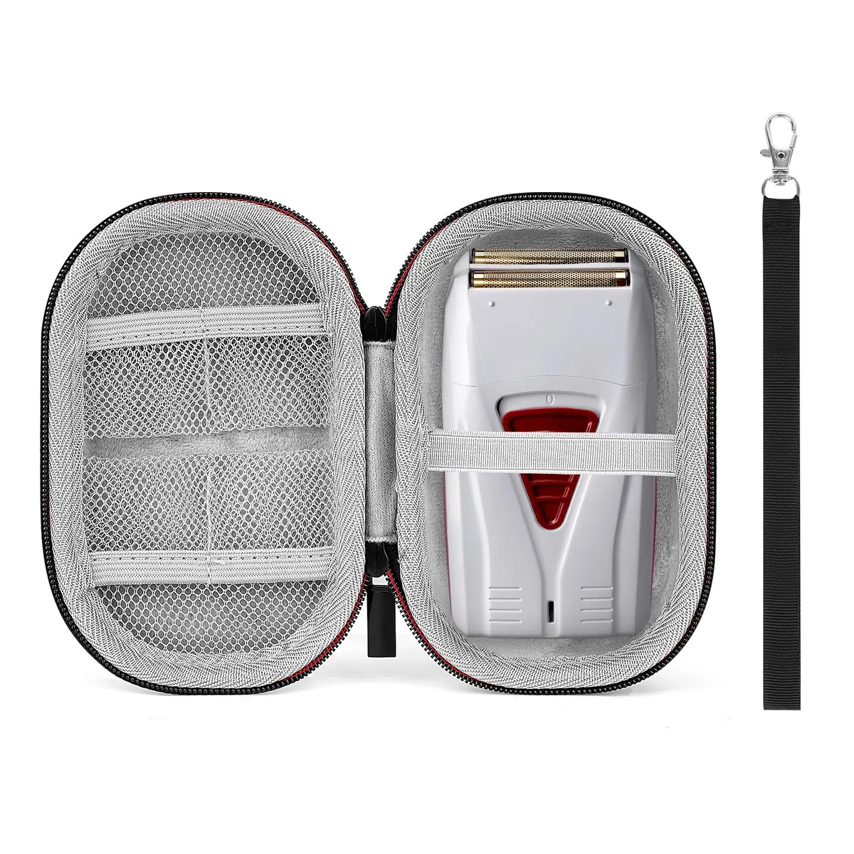 Linkidea Funda para Afeitadora Eléctrica Pequeña, Estuche Rígido de Viaje con Bolsillo de Malla, Funda Protectora para Afeitadoras Pequeñas de Lámina (Negro)
