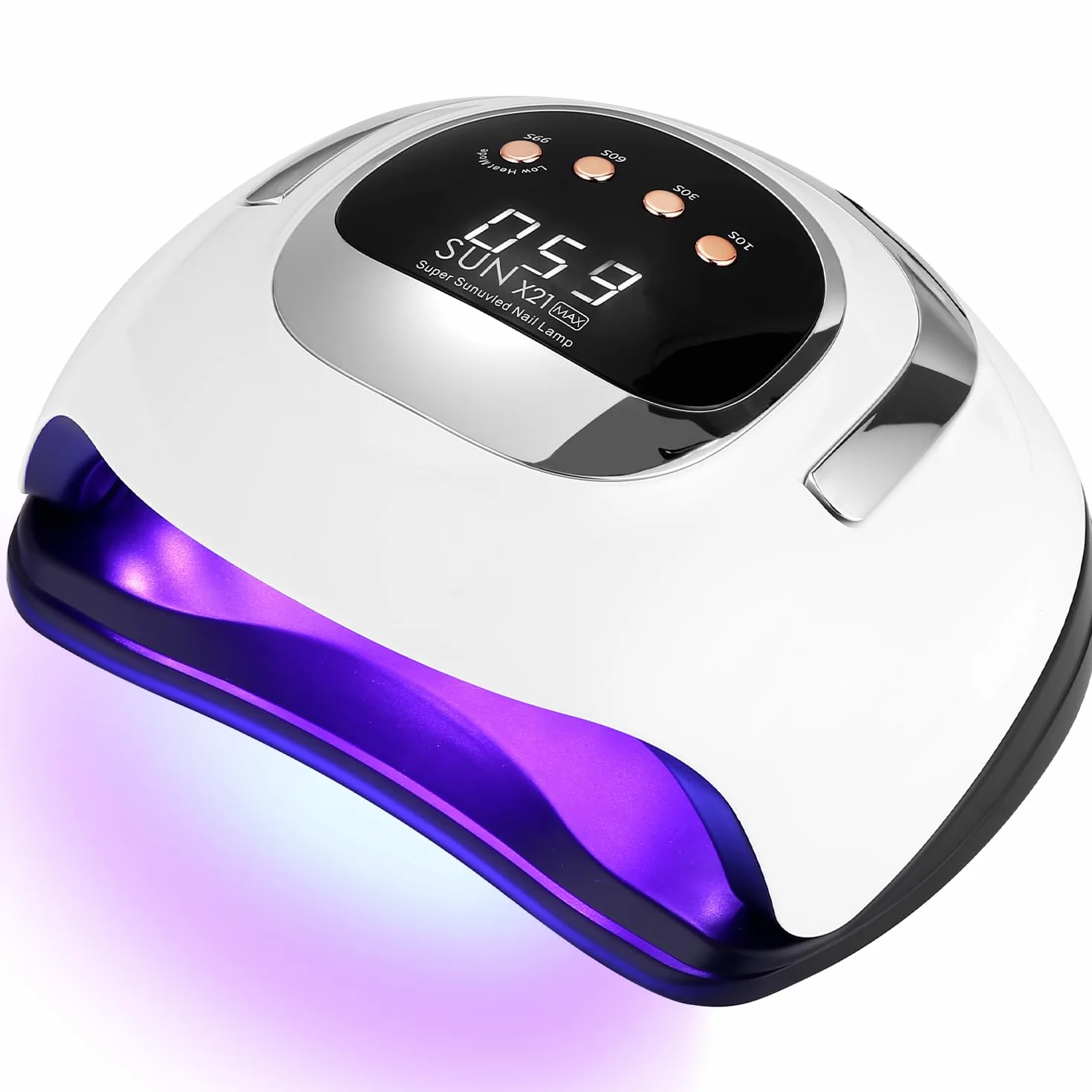 Lámpara de Uñas UV LED, 320W 72 Lámparas Profesional Lámpara Secadora de Uñas Rápido, Curado de Esmalte de Gel con 4 Temporizador y Pantalla LCD Para Manicura/Pedicura Nail Art en el Hogar