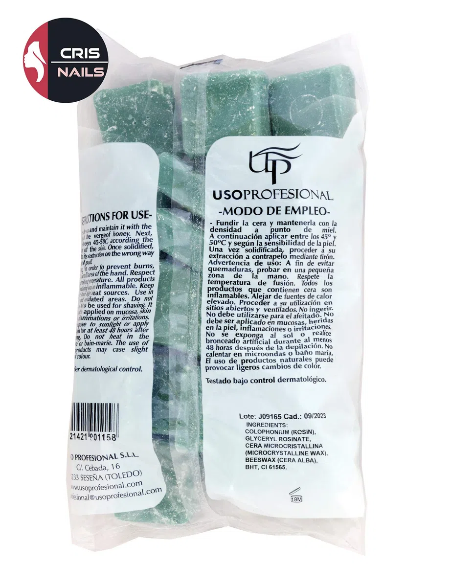 Cera Profesional UP108 Caliente Rosa - Bolsas de 1KG (Verde)