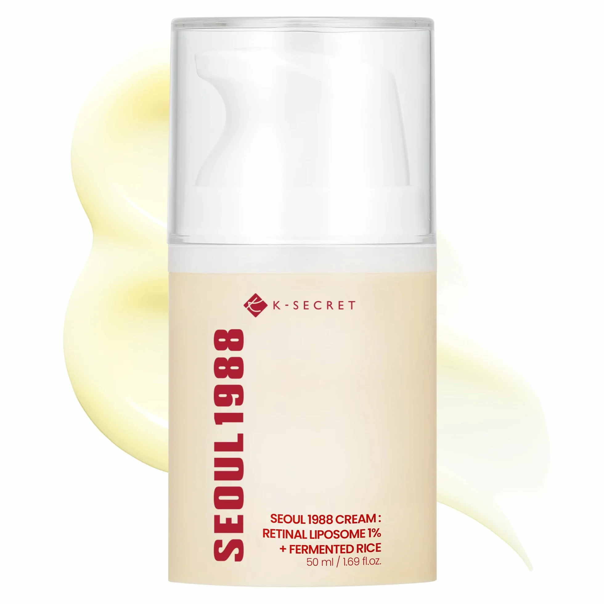 K-SECRET Crema antiedad KSECRET SEOUL 1988, liposoma de retina al 1%, arroz fermentado, 50 ml