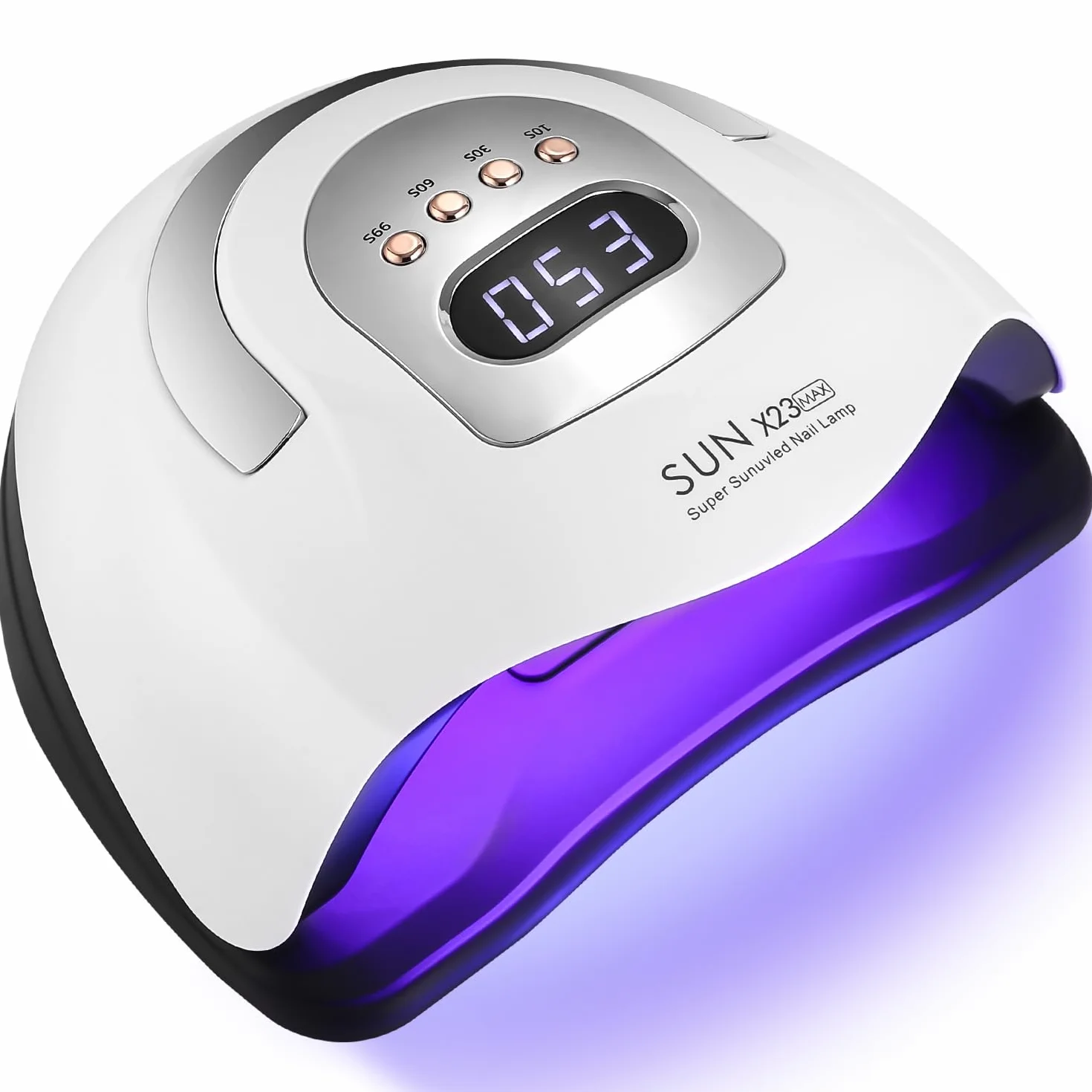 Zawaer Lámpara de UV LED Uñas Profesional, 380W Rápido Uñas Secador, 81pcs perlas de Lámparas con Sensor Automático, Pantalla LCD para Manicura/Pedicure Nail Art en el Hogar y el Salón