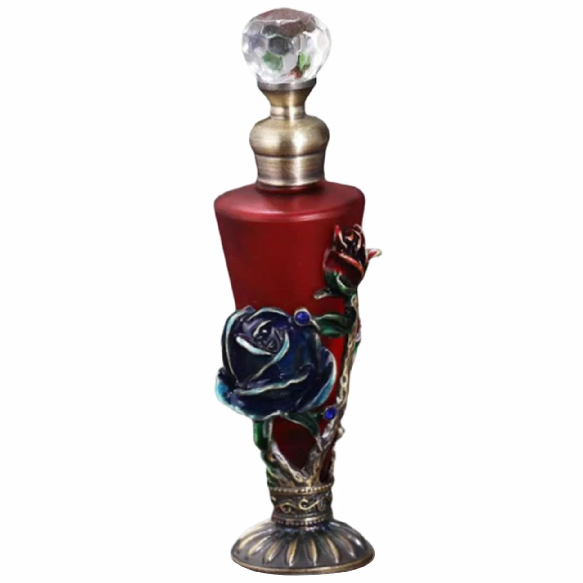 Aceite de perfume árabe, perfume de lujo de Dubai con diamantes de imitación con tapa de botella de cristal y fondo antideslizante, fragancia de aceite esencial de larga duración Dubai
