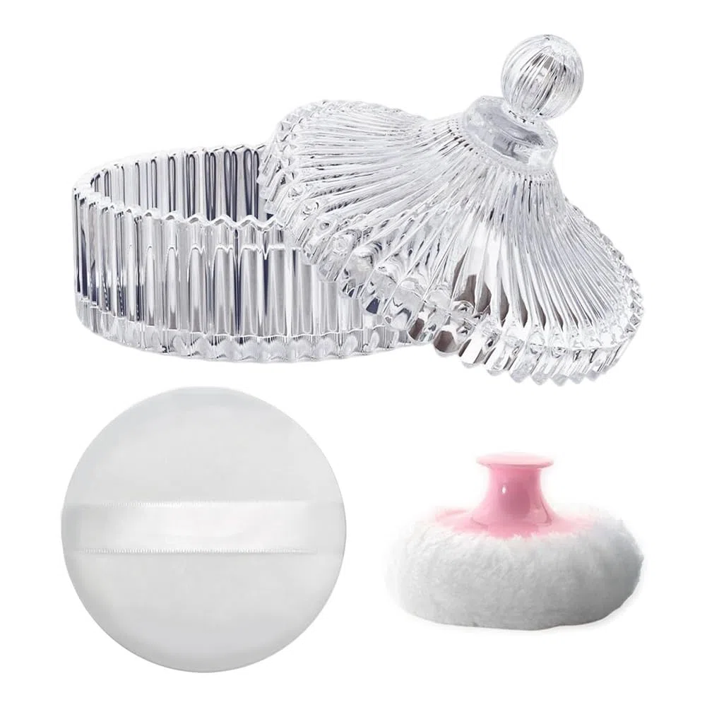 Juego de polvos y recipientes para el cuerpo, para mujeres, bebés y polvos sueltos para maquillaje húmedo y seco