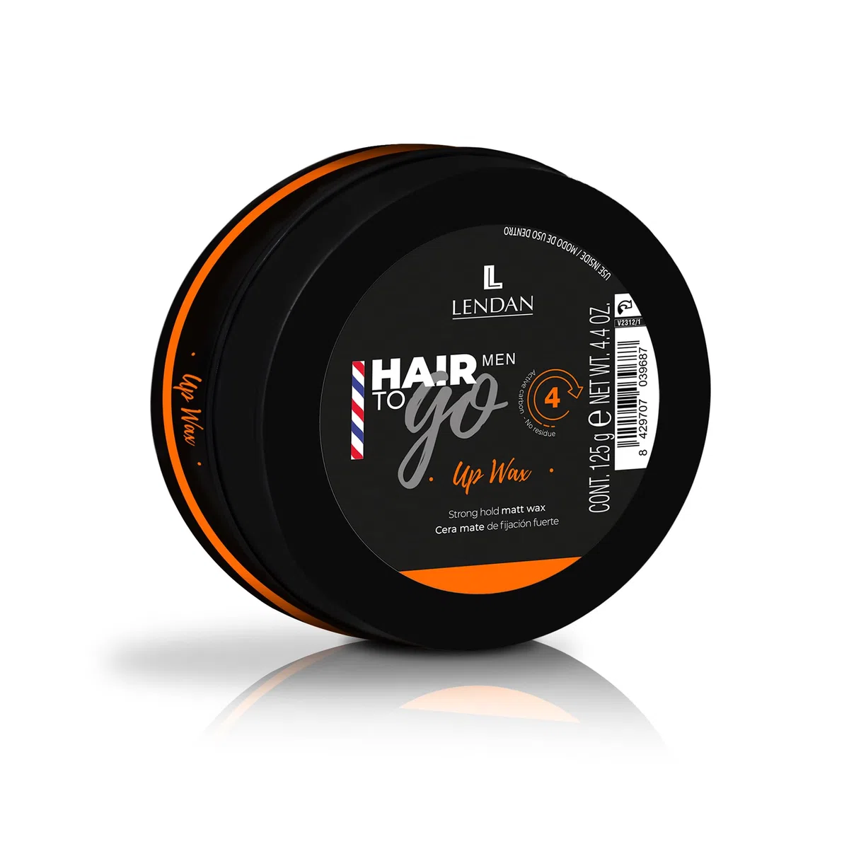 LENDAN - Cera para el Pelo Hombre - Hair To Go Men Up Wax - 125 ml - Fijación Fuerte - Crema de Peinado Mate - Fijación Fuerte y Flexible - Larga Duración - con Carbón Vegetal Activo y Ginseng
