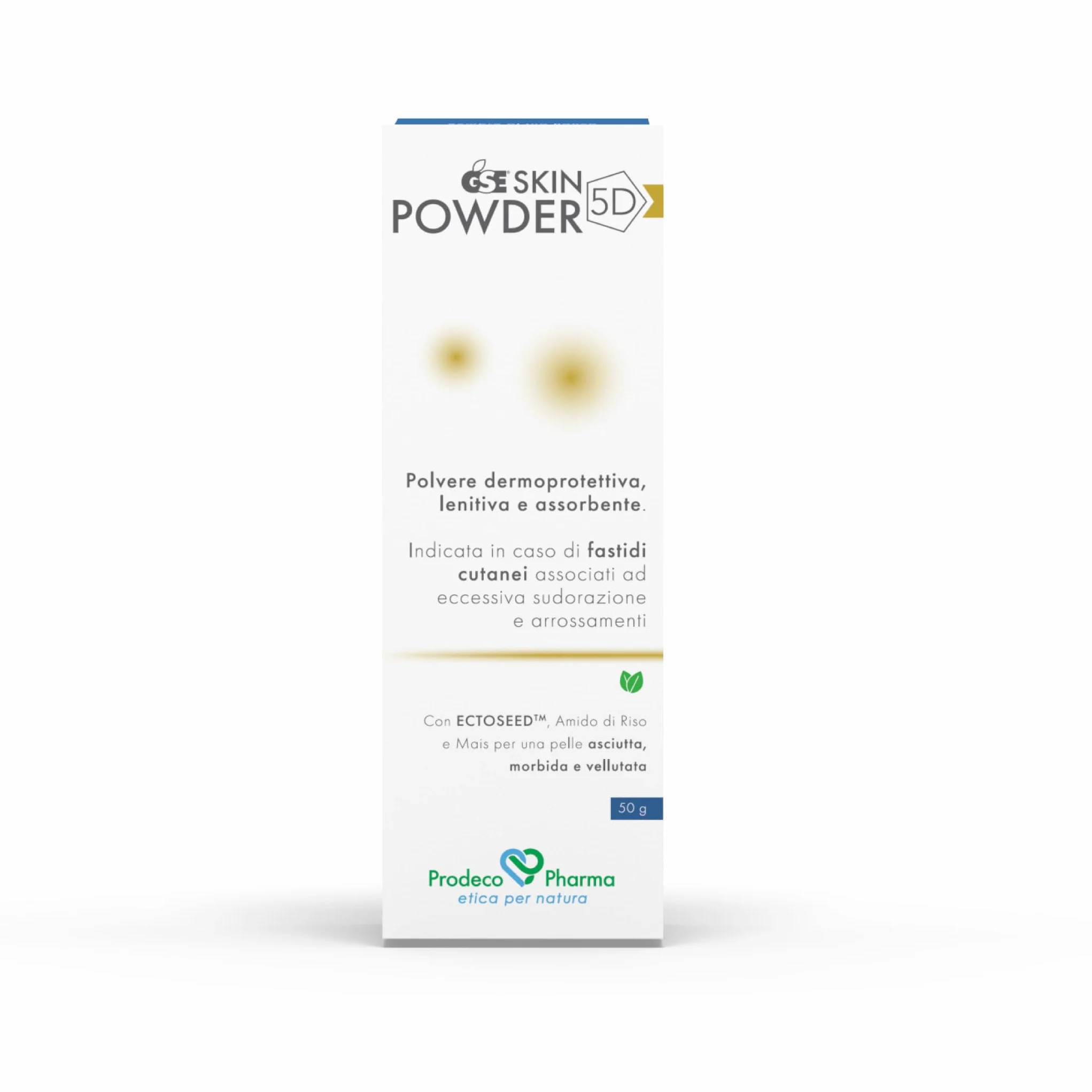 Prodeco Pharma GSE SKIN POWDER 5 D Polvo dermatológico 50 g – Indicado para la protección de la piel y como coadyuvante en caso de sudoración excesiva, piel húmeda y malos olores