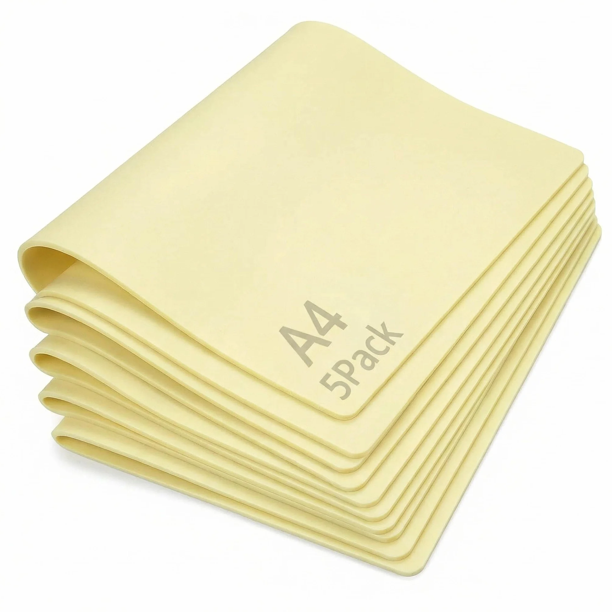 QWORK® 5 Piezas Piel Sintetica Tatuaje 3mm x 20x30cm, Piel de Práctica de Tatuaje, Doble Cara, Reutilizable y Flexible