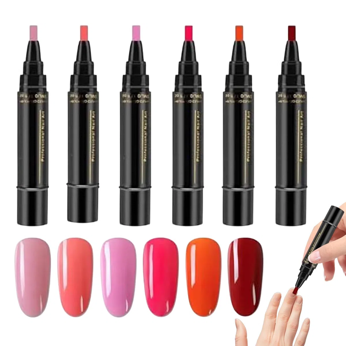 6 Colores Esmalte De Uñas Lápiz De Secado Rápido Para Las Mujeres Lápiz De Esmalte De Uñas De Secado Rápido Lápices De Arte 6 Colores, Sin UV Uñas Pulido Accesorios Para Manicura Profesion