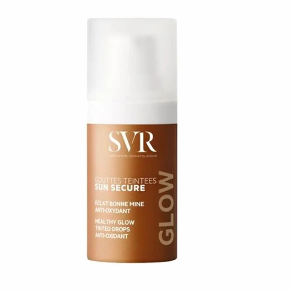 SVR SUN SECURE GLOW Gotas tintadas – Gotas bronceadoras dermatológicas con perlas naturales, antioxidantes y ácido poliglutámico, brillo personalizable sin exposición solar, sin DHA, 15 ml