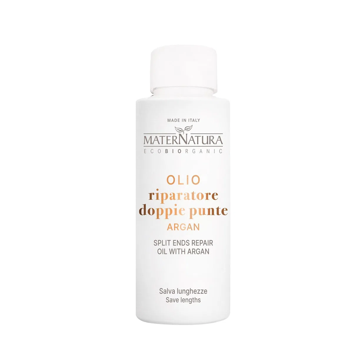 Maternatura, Aceite Reparador de Puntas Dobles con Argán y Hamamelis, Cuida y Previene las Puntas Abiertas con Acción Nutritiva y Protectora, Sin Enjuague, Bio, Made in Italy - 50 ml