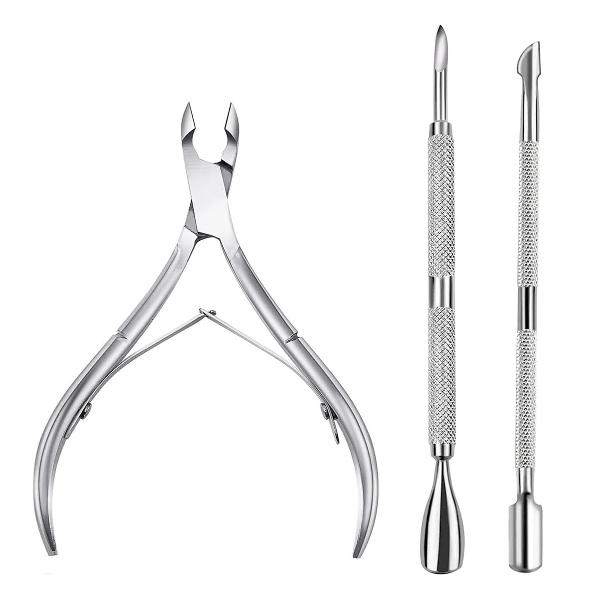 3PCS Corta Cuticulas Alicate Para Cutículas y Herramienta de Cortador de Cutículas, Pinza de Cutículas con Levantador de Cutícula Removedor para Las Uñas de Dedos de Manos y Pie