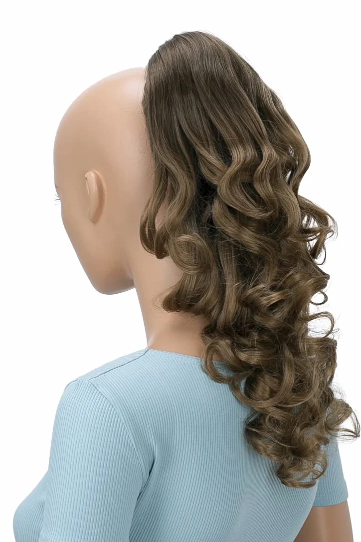 CAISHA 40cm Postizo Trenza Coleta Extensión De Cabello Voluminoso Ondulado Marrón Ombré H142
