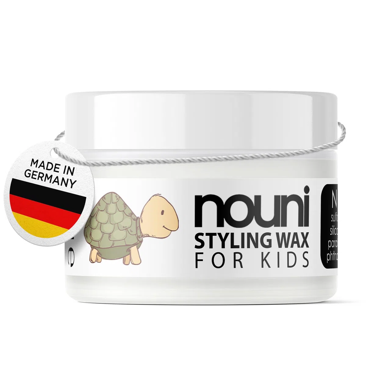 Cera para el pelo para niños y niños pequeños | sin parabenos, siliconas, sulfatos, colorantes | Fabricado en Alemania | Cera para el pelo para todo tipo de cabello para niñas y niños | Nouni | 50 ml