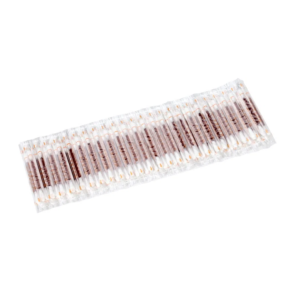 50 hisopos desechables de algodón yodóforo para desinfección de la piel, hisopos de algodón desechables para heridas, hisopos de yodo, hisopos de madera, hisopos de yodo de doble extremo