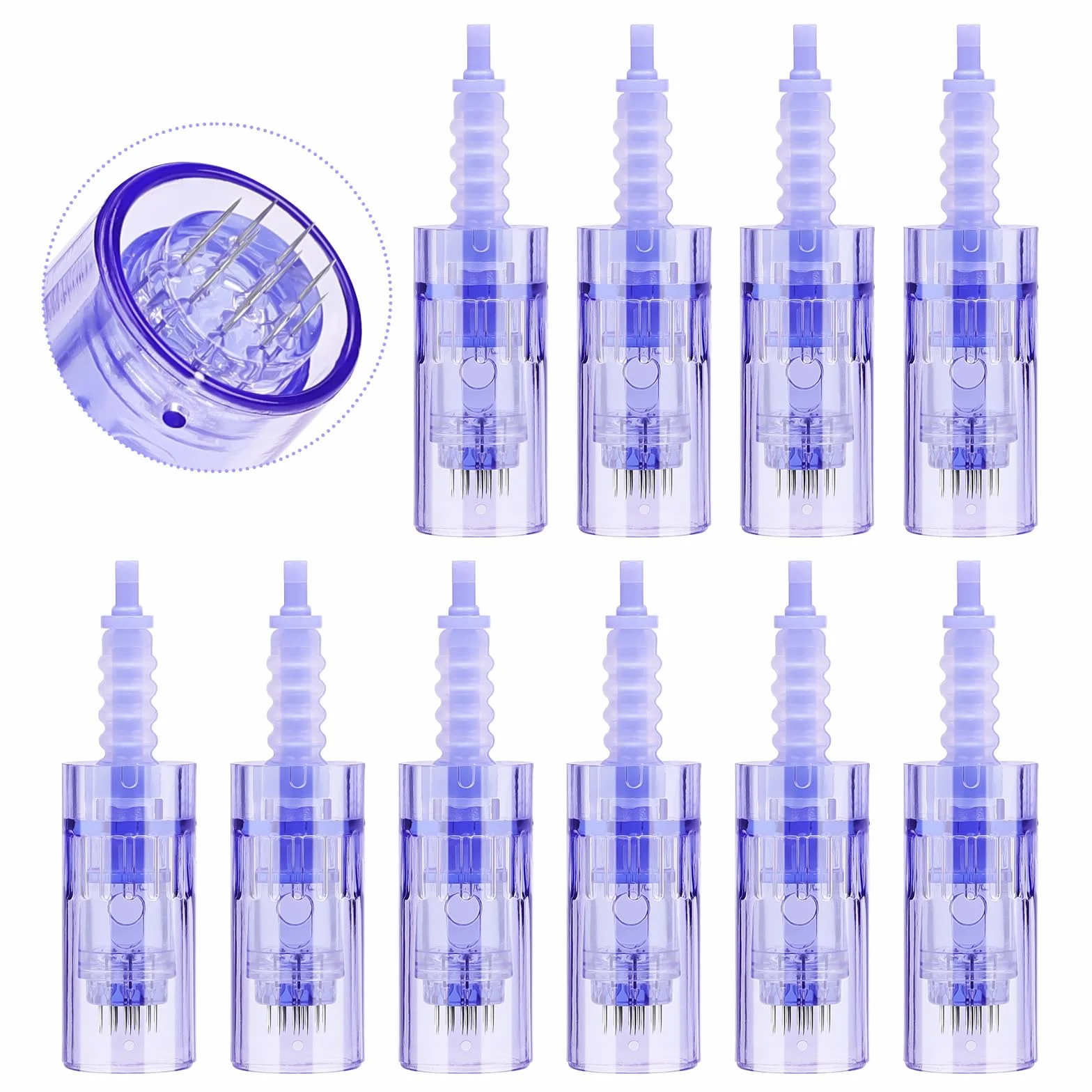 Yofuly 12 Pin Microagujas Agujas Dermapen, Dermapen Agujas Microagujas de Slot Baioneta para Derma Pen Ultima A6 Elétrica,10pcs