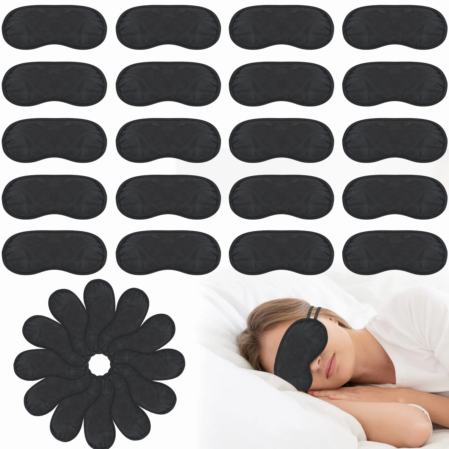 40 Piezas Antifaz para Dormir, Antifaz para Dormir para Hombres, Mujeres y Niños, Paquete Individual para Dormir con los Ojos Vendados para Viajar, Avión, Hotel, Fiesta