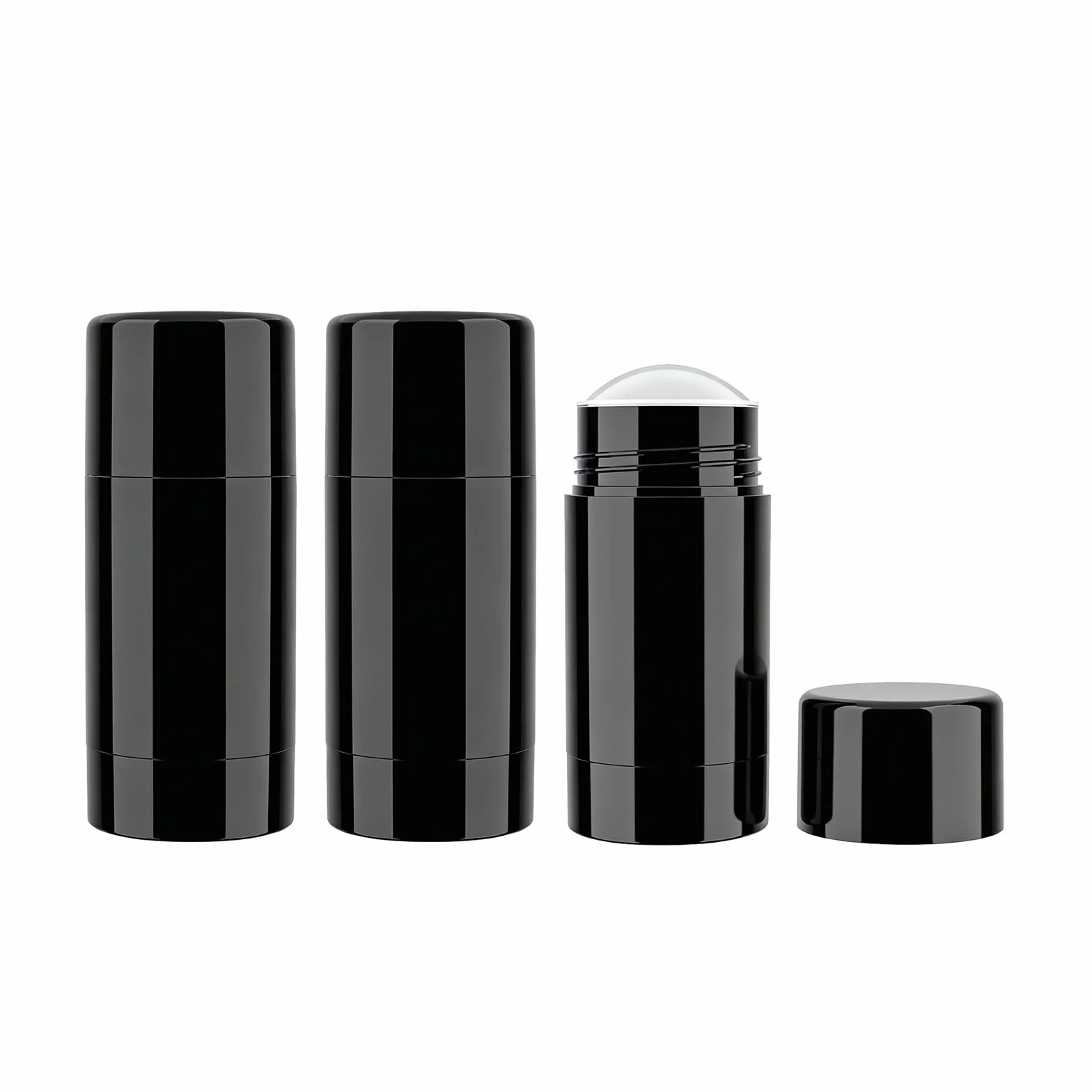 VASANA 3 recipientes de desodorante redondos vacíos, botellas recargables, tubos de bálsamo labial 30 g, cosméticos, protector solar