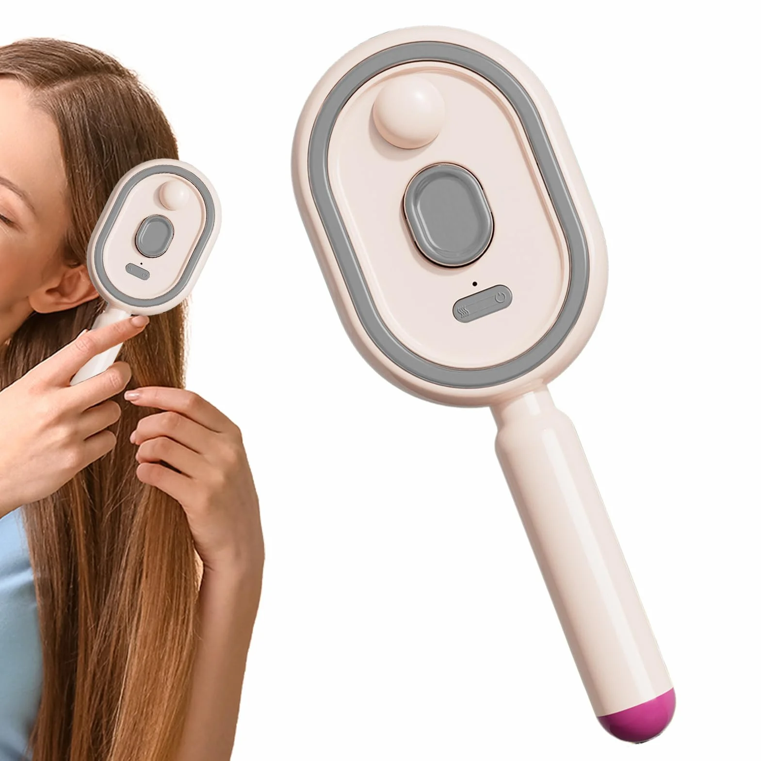 Wet Hair Brush, Electric Misting Comb, Red Light Vibration Curly Tool for Women, Air Cushion Detangling Brush, Styling Device with Shine Enhancer, Care Use for Home Spa Girls