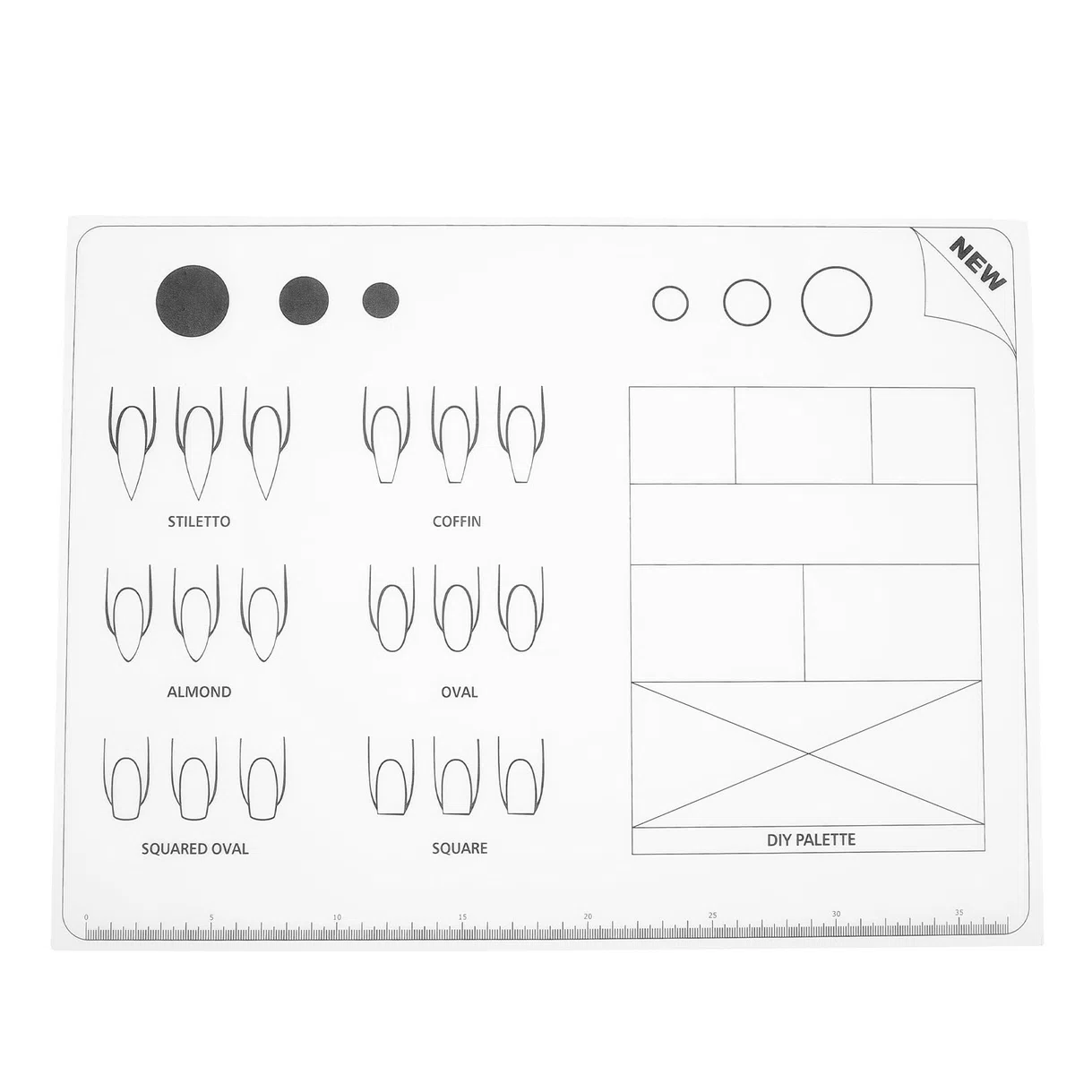 Estera De Práctica De Uñas Acrílicas Acrílico Nail Training Mat Silicone Trainer Sheet para aplicación Práctica Manicura Estera Para Estampado De Uñas