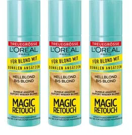 L'Oréal Paris Magic Retouch - Lote de 3 aerosoles de retoque para raíces oscuras, rubio claro a rubio 90 ml
